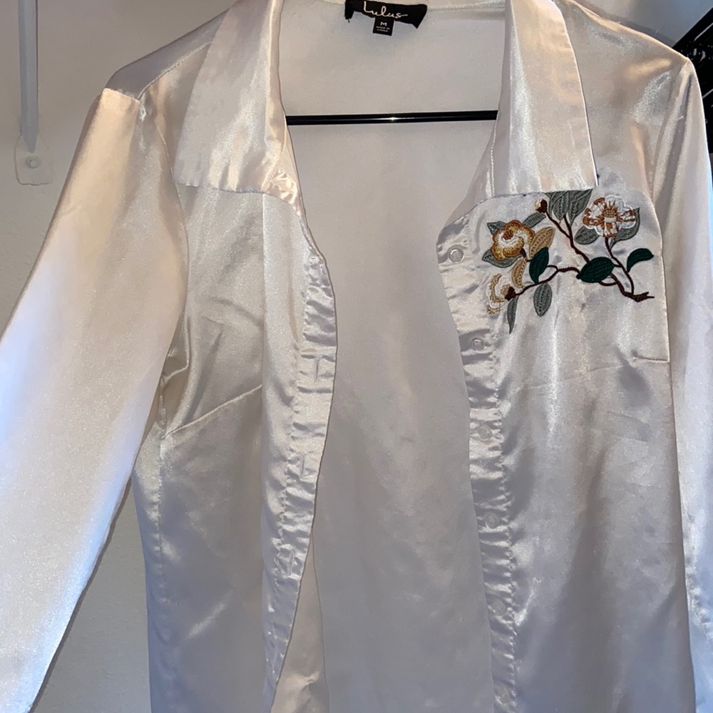 Satin Floral blouse